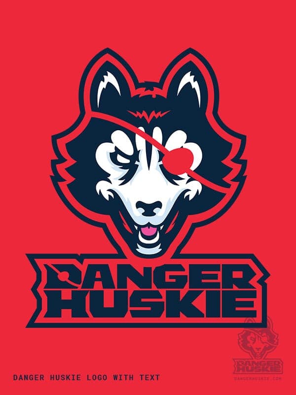 DangerHuskie logo centered over logo text.